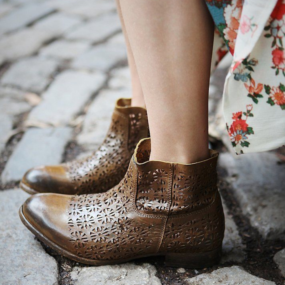 FREE PEOPLE Bloom Leather Ankle Boots 6.5/7 NEW
